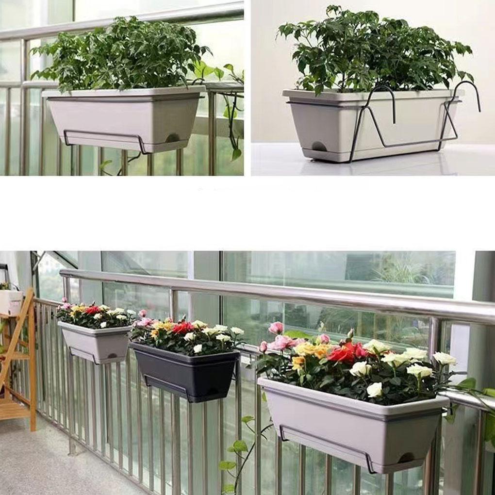 ABS Rectangular Flower Basket Sturdy And Durable Hanging Planter For Balcony Outdoor Gardener Plant