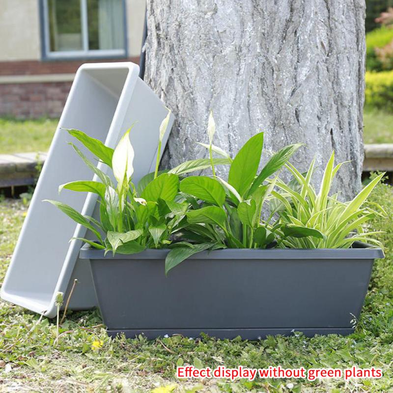 Kullanışlı Uzun Ömürlü Dikdörtgen Saksı Darbe Dayanımı Dikdörtgen Çiçek Kutusu Sebze Yetiştirme Saksısı Çok Amaçlı