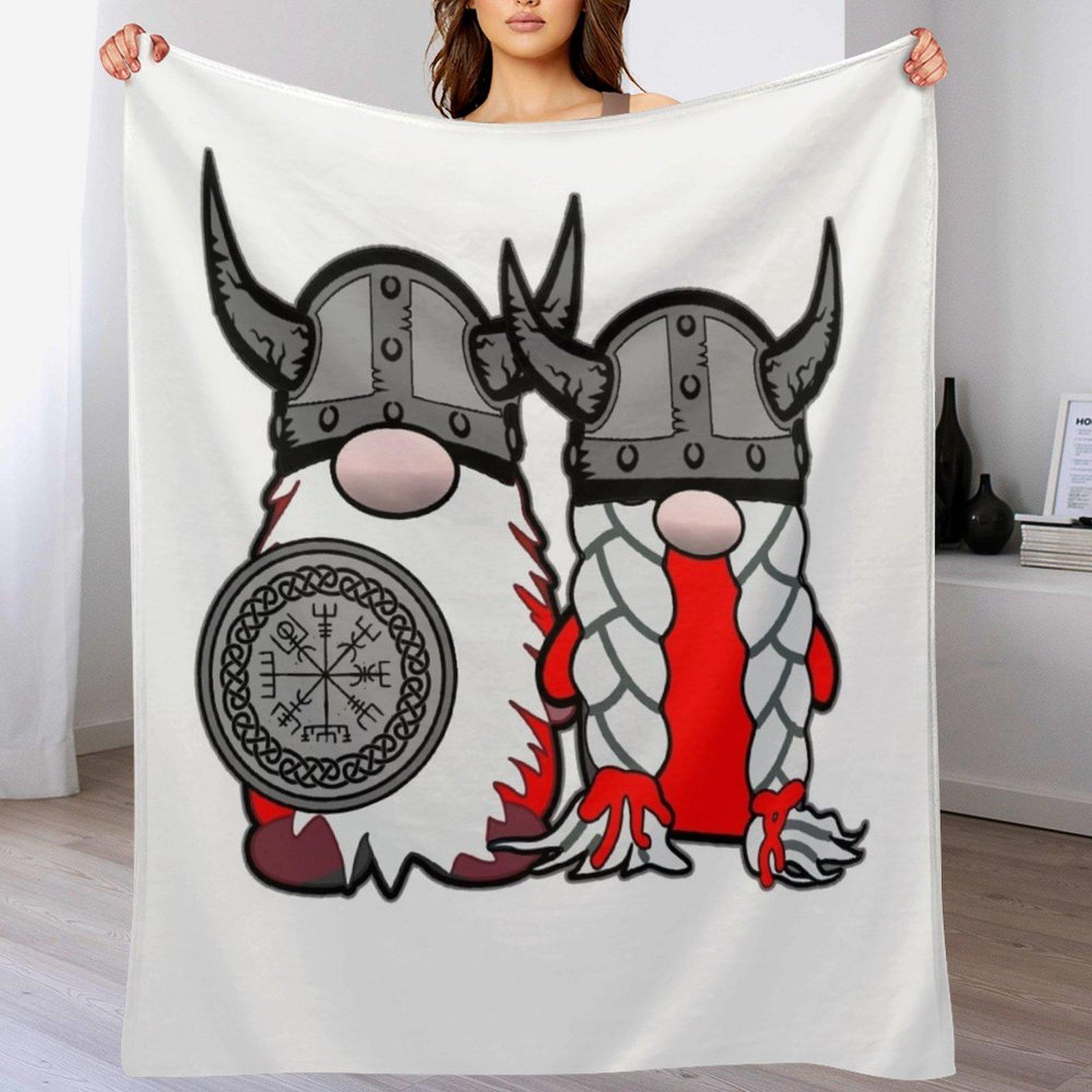 

Cute Nordic Gnomes Viking Tomte Couple Scandinavian Nisse Throw Blanket Warm Napping Blanket for Office Couch Bed 102x76cm(40x30in)