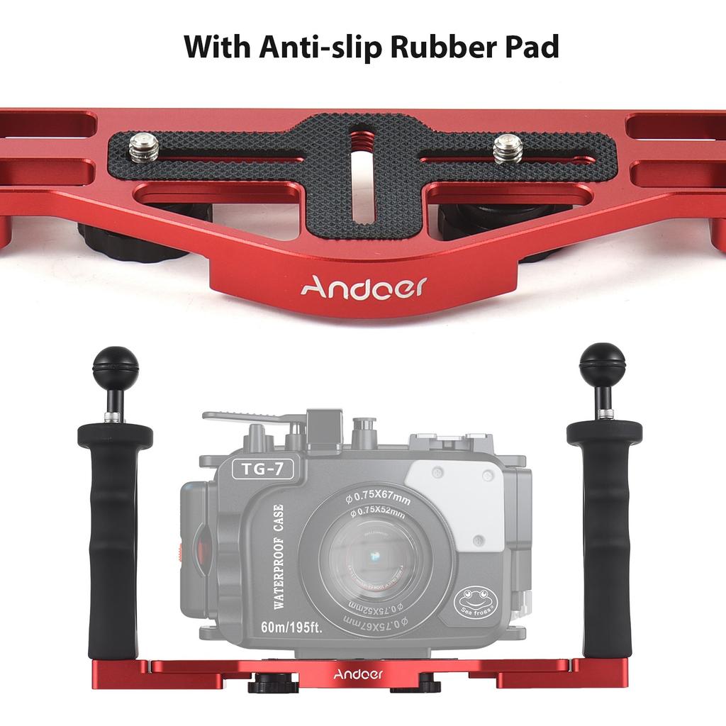 Dual Handle Camera Diving Rig Handheld Underwater Tray Stabilizer Adjustable Camera Diving Housing B