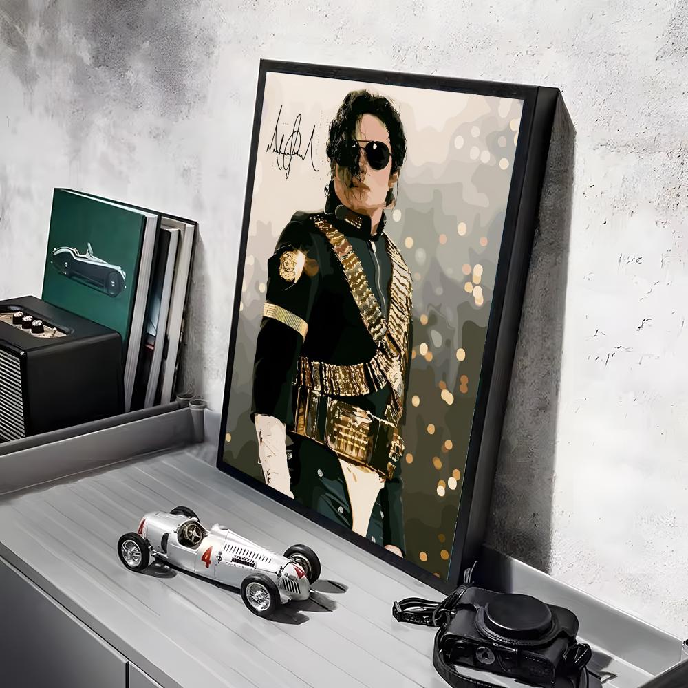 M-Michael J-Jackson Sänger Poster Aufkleber Gemälde Wandbild HD Wandaufkleber für Schlafzimmer Wohnzimmer Zuhause Selbstklebende Dekoration Geschenk