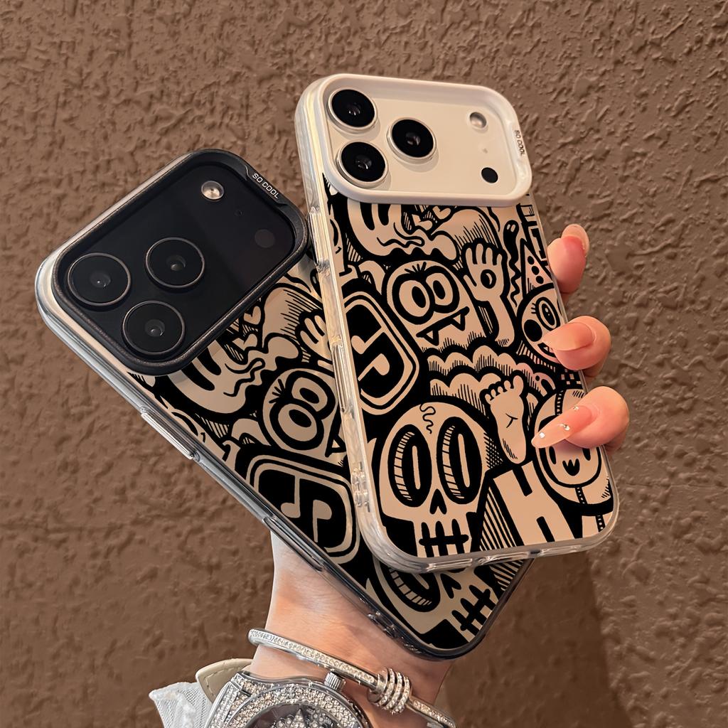 New Trendy Graffiti Cartoon Anime Creative Pattern Design Phone Case for iPhone 17/16/XR/11/12/13/14/15 Plus Pro Max Cover