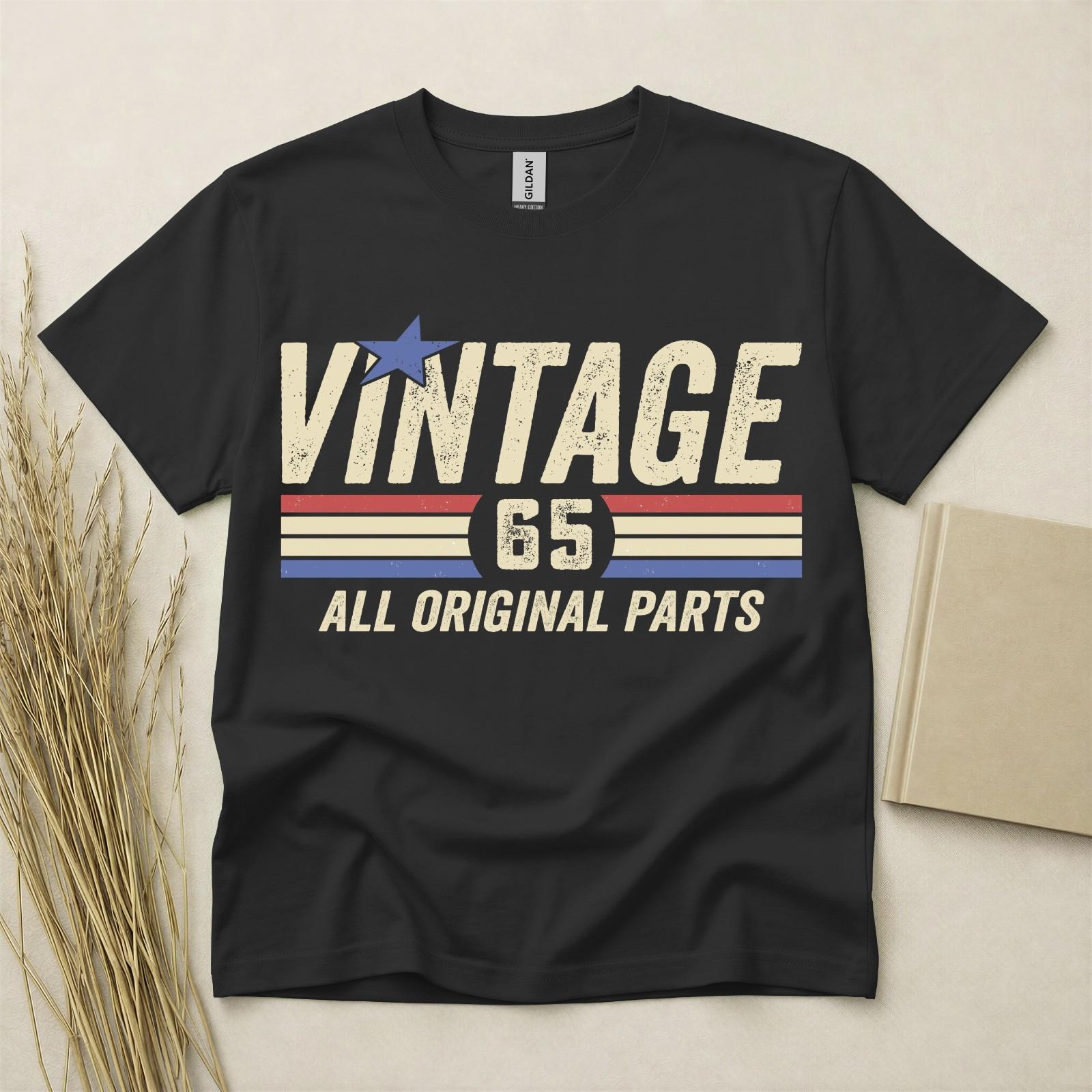 65th Birthday TShirt Born In 1961 65 Years Old Gifts Vintage All Original Parts S