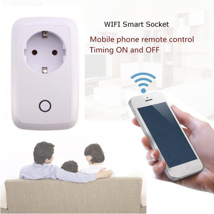 Prise Telecommande Intelligente WiFi, MECO, Prise de Contrôle à Distance Contrôlée par Smartphone, compatible Android,IOS