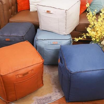 Unstuffed Pouf Cover No Filling Bohemian Lazy Floor Futon Under Desk Bedroom Decor Foot Stool Cushion Cover Patio Seat Cover