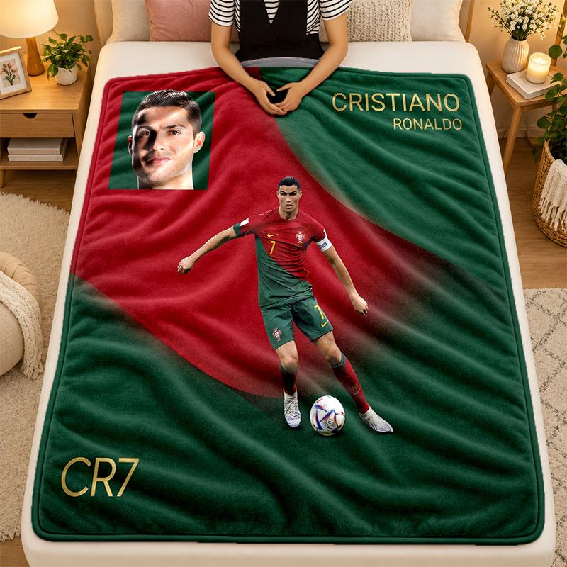Koc Flanelowy Cristiano Ronaldo Ciepły Miękki Koc Rzutowy do Użytku Wewnętrznego Sofa Łóżko Salon