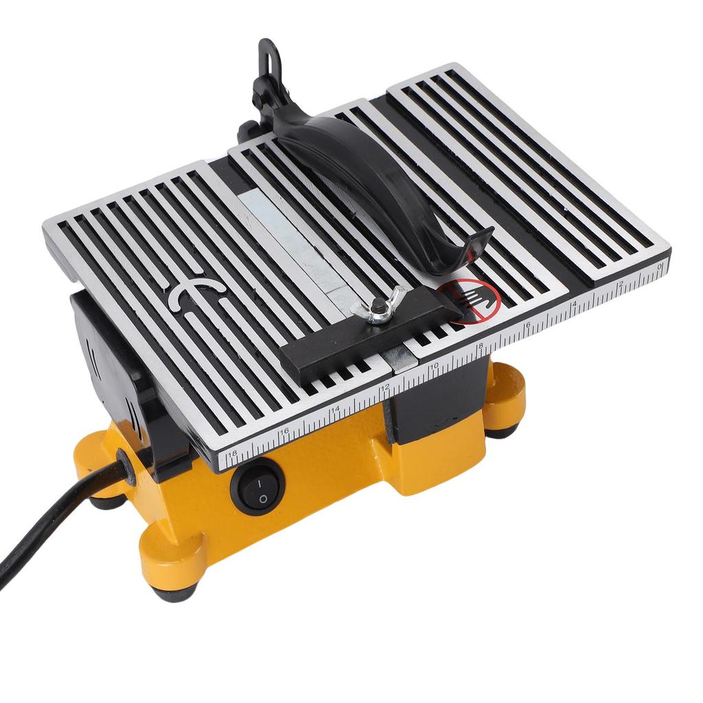 Mini Table Saw Portable Miter Table Saw Bench Electric Cutting Machine for DIY Handmade Woodworking Crafts Aluminum