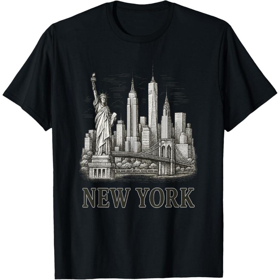 New York City Skyline – Minimalist Urban Art T-Shirt XXXXXL