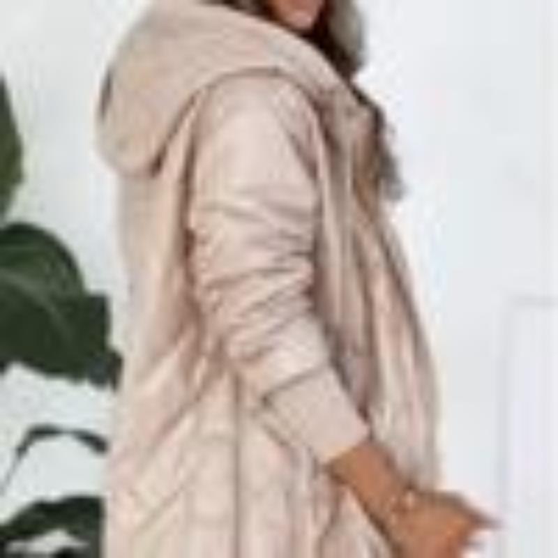 

Нова модна жіноча бавовняна одноколірна одноколірна бавовняна куртка з капюшоном і довгими рукавами 2025 року L хакі