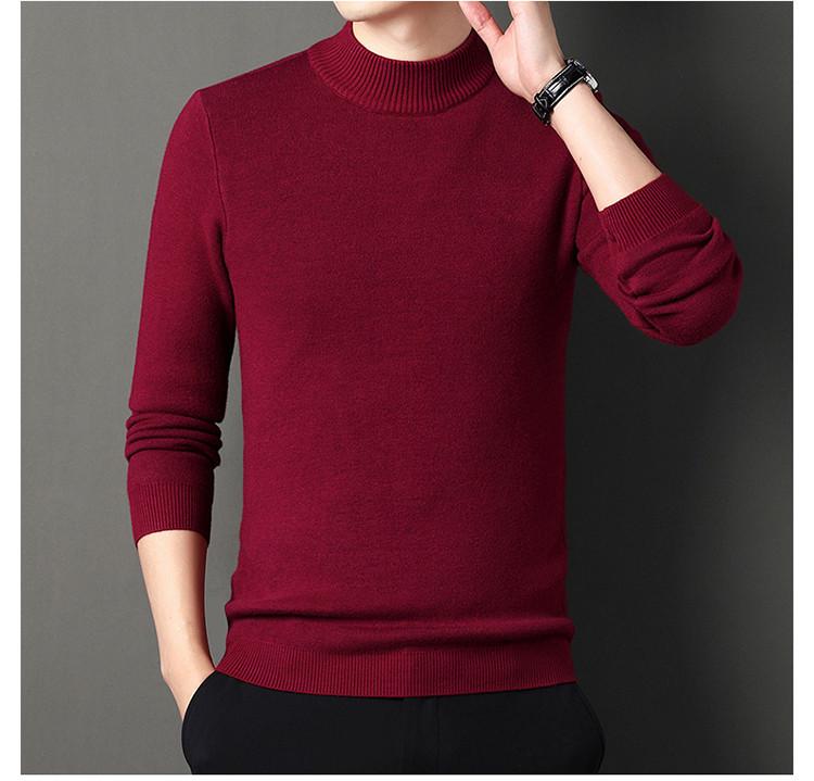 Men's Winter Velvet Pullover Sweater - Anti-Cold, Thick, Half-High Collar, Luxurious, Warm to -15°C