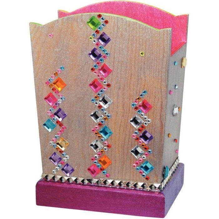 Porte crayons en bois 10 x 7,50 x 15 cm