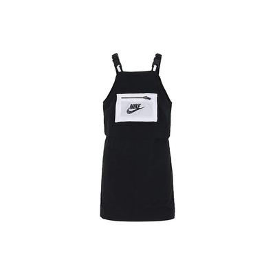 Kinder Nsw Kleid Utility Webkleid mit Logo-Trägern Kinderkleider Schwarz DD7227-010