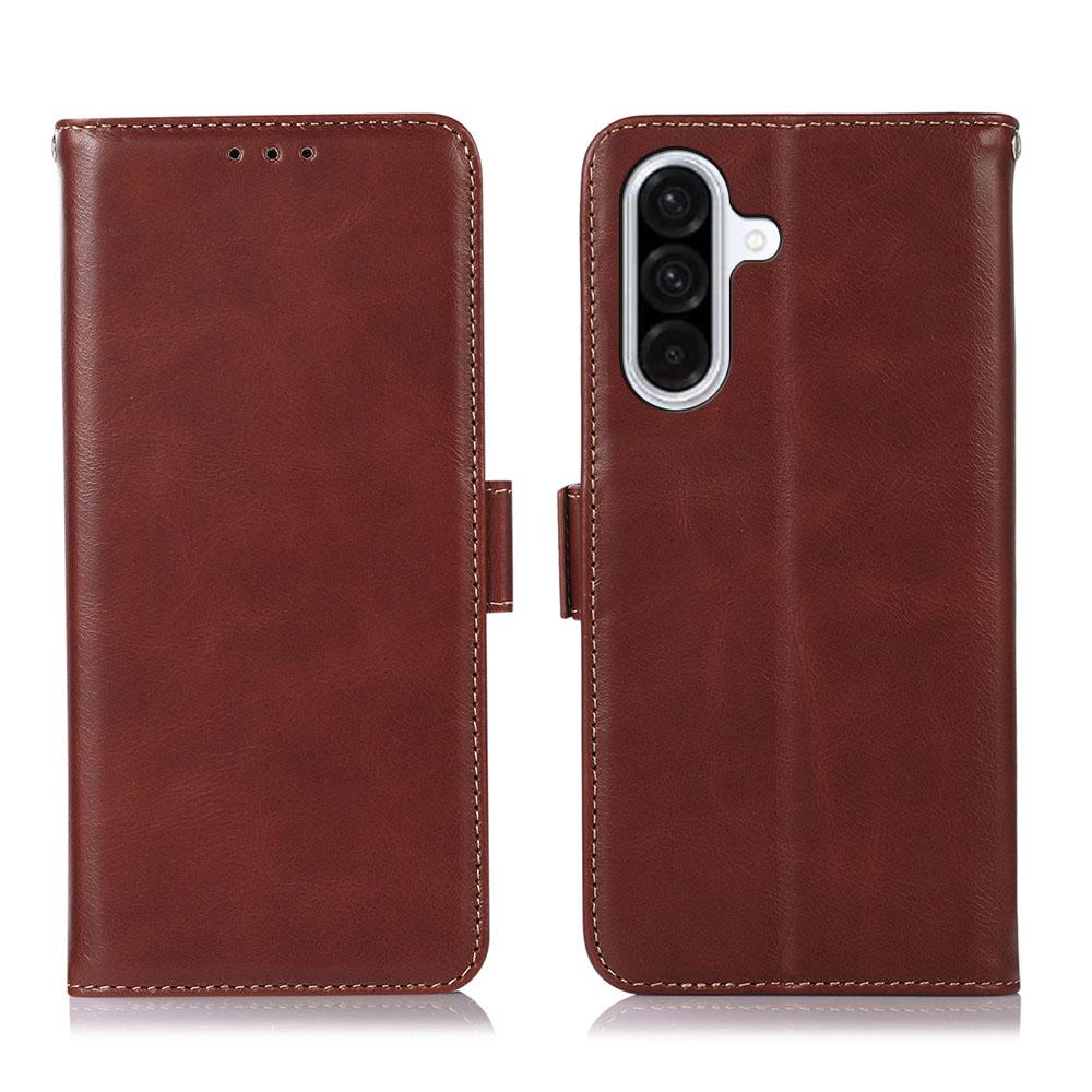 

For Samsung Galaxy A57 5G Case RFID Blocking Genuine Cow Leather Wallet Phone Cover