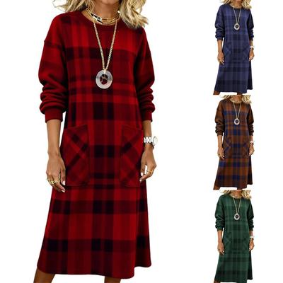 Womens Plaid Shirt Dress Dress With Pockets