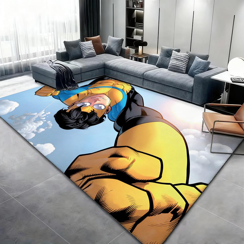 Anime L-Invincible Floor Mat Flannel Rugs Cozy Plush Thickened Soft Warm Winter Floor Mat Non Slip Living Room Home Indoor Use