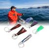 6 PCS 6.1in Squid Fishing Lure Skirts with 3D Eyes Shiny Body Saltwater Trolling Lure for Fishing