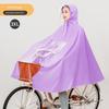 Bicycle Raincoat, All-In-One Rainproof Poncho for Junior High School Students, Transparent Double Brimmed Poncho for Cycling To School