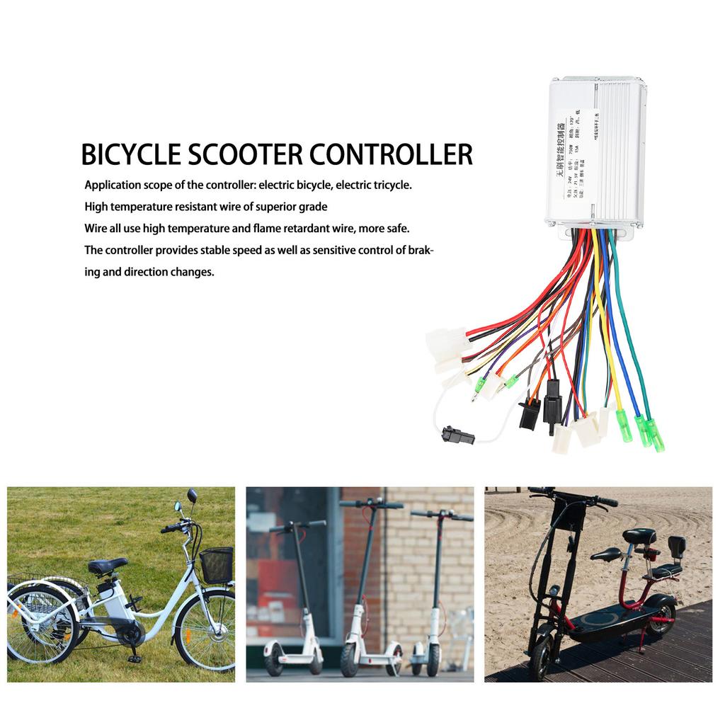 Bicycle Brushless Controller Aluminum Alloy 24V 250W Bike Brushless Speed Controller for Electric Bicycle Scooter