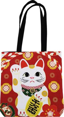Maruzen Japanese-made Tote Bag, 34 X 34 X 5.5 Cm, Hiromi Sato Maneki-neko (beckoning Cat) Design