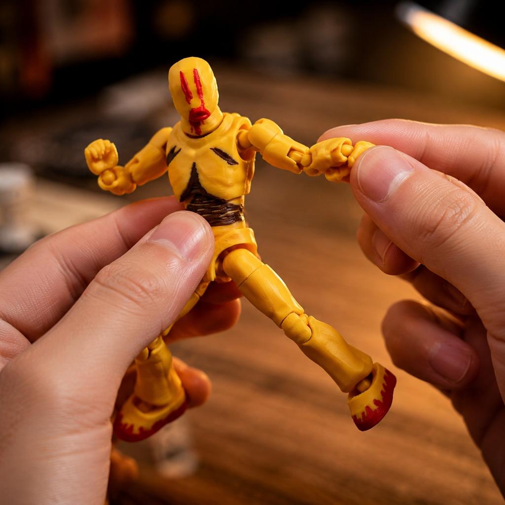 3D Printed Articulated Action Figure Model with Multiple Joints for Collectors and Hobbyists Suitable for Display and Customization
