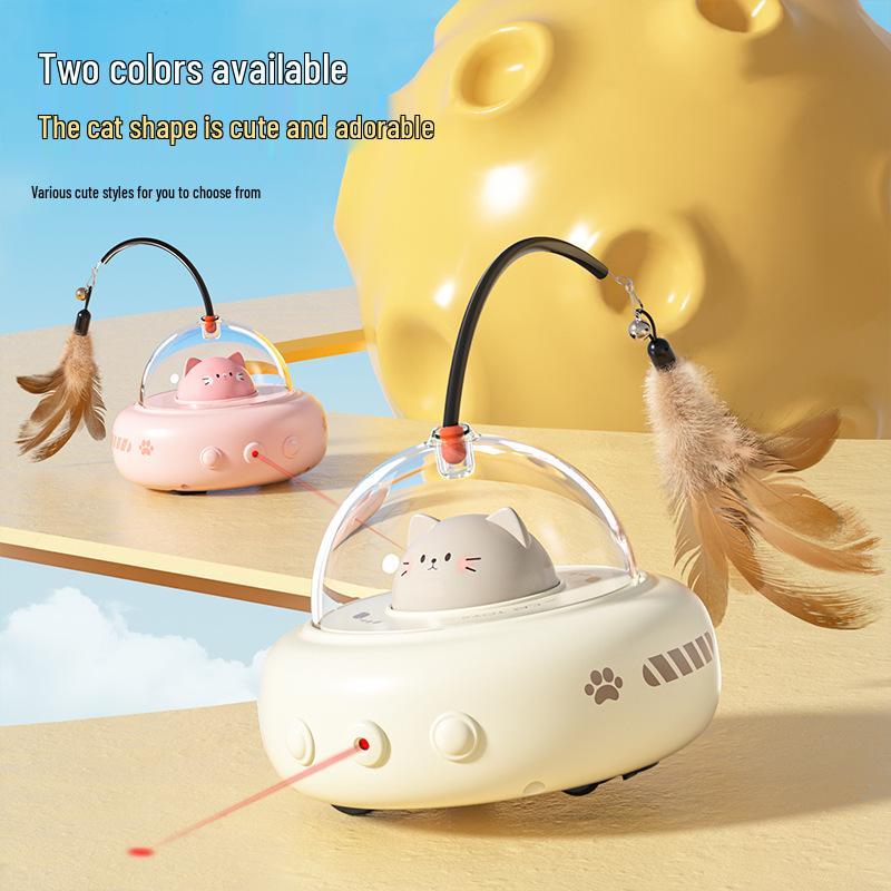 Smart Electric Cat Toy: Self-Playing Laser & Feather Teaser for Kitten Boredom Relief