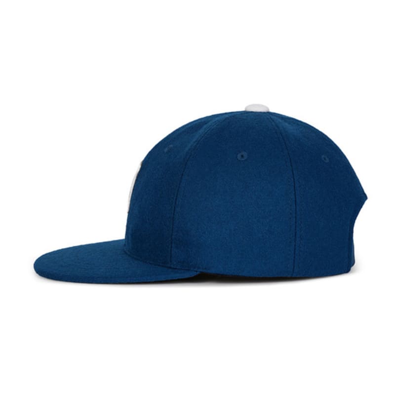 VARZAR VA Square Applique Wool Baseball Cap Navy