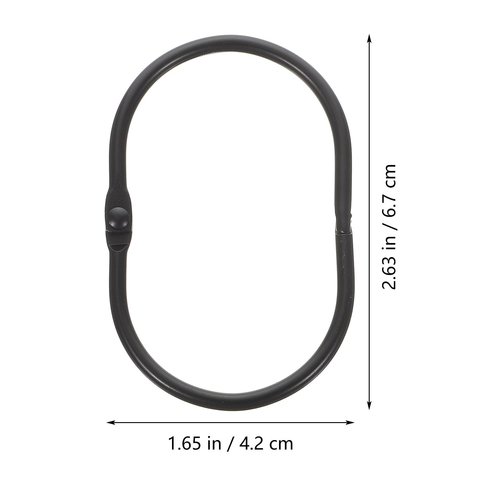 30pcs Bath Hooks Metal Shower Rings Rust Proof Smooth Heavy Duty Hanging For Bathroom Shower Curtain Track Hooks Decorative чёрный