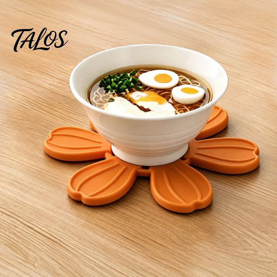 Talos Petal Shaped Coaster, Heat Resistant Silicone Mat, Non-Slip Dishwasher Safe Pot for Kitchen Dining Room