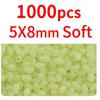 1000/3000PCS Wholesale Red Green Oval Soft Rubber Luminous Fishing Beads Glowing Sink Beads For Fishing Rigs Fishing Lure Tackle