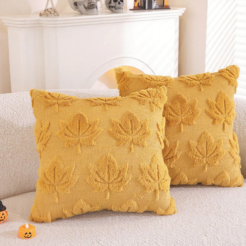 45*45CM Reversible Halloween Pillow Cover - Double-Sided Pumpkin Ghost Design, Quilted Velvet Cushion Case for Sofa Party Decor