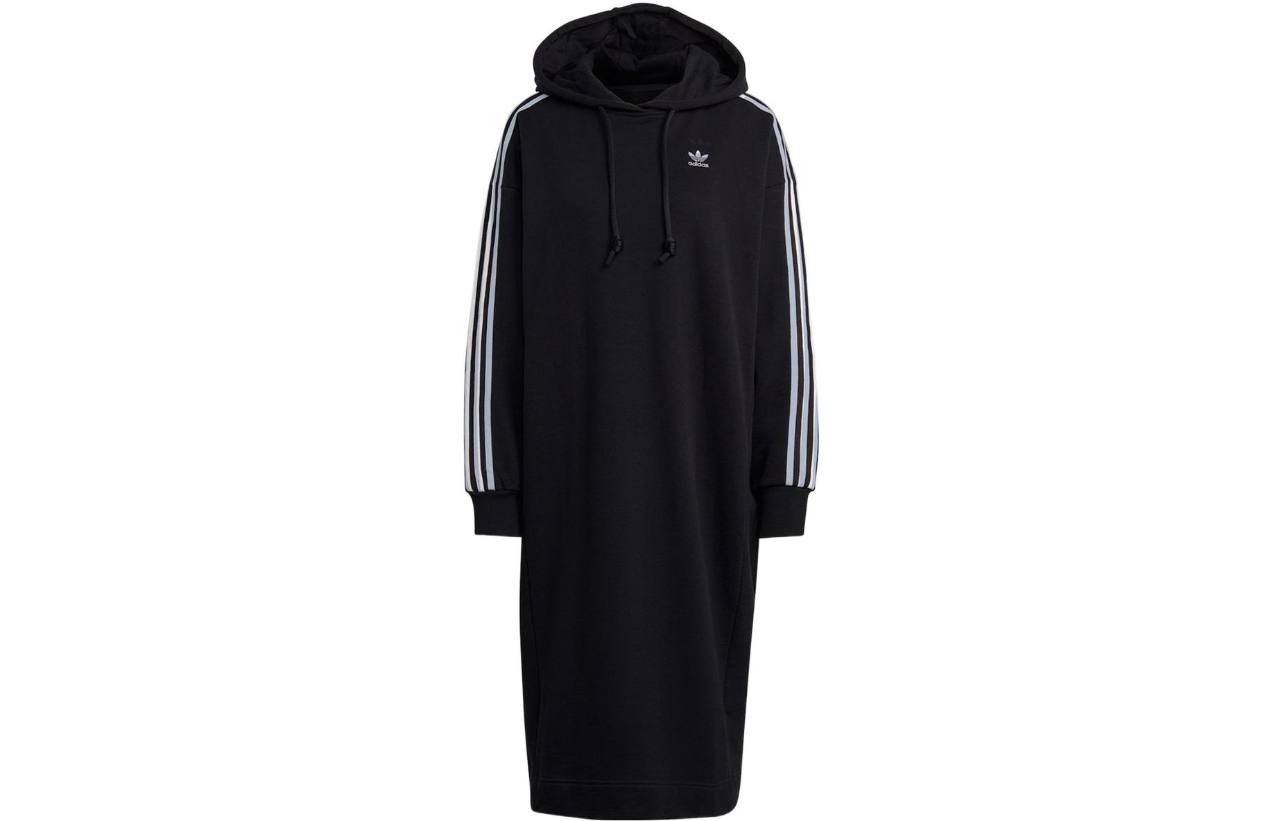 

Adidas Long Sleeved Dresses Women s Black Hooded Moderate Mid Length GN2782 S