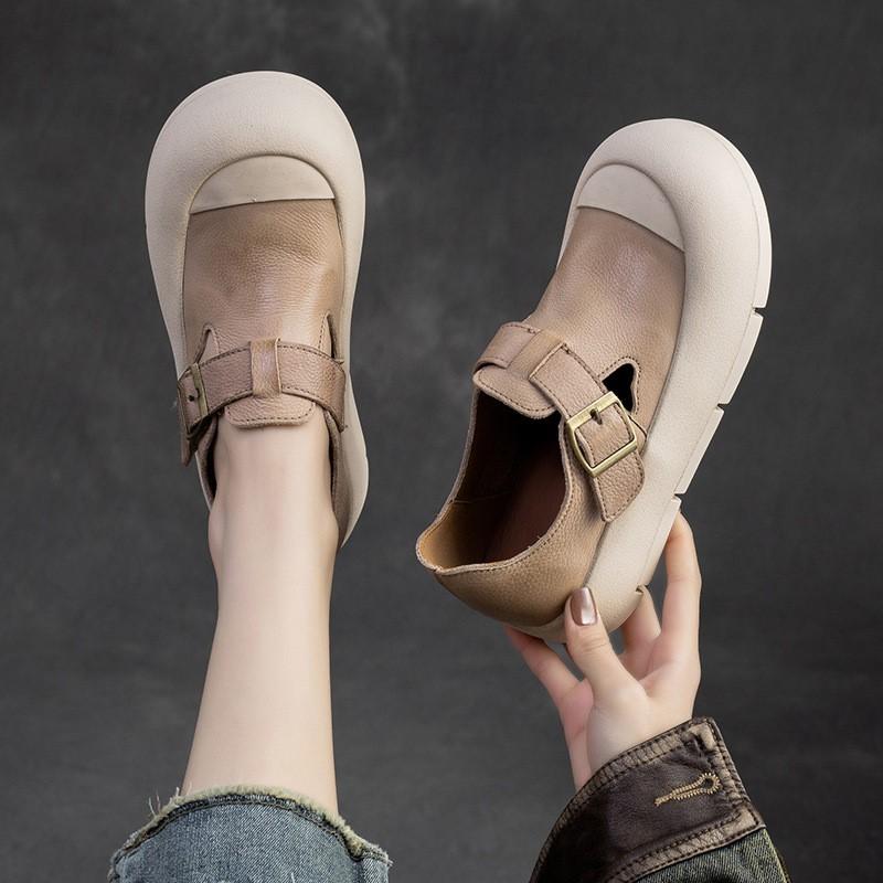 Fashion GKTINOO 2025 Designer Women Flats Slip On Ladies Casual Genuine Leather Flat Handmade Women Shoes Soft Bottom Loafers