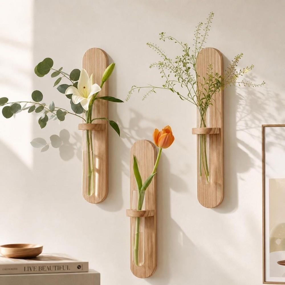 Home Ornaments Wall Mounted Planter Vase Water Plant Tube Stand Wall Decoration  Background Wall