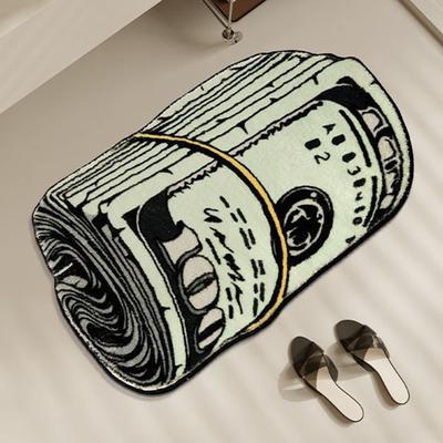 Carpet Long-lasting Soft Absorbent Floor Mat Creative Money Pattern Floor Rug for Bedroom Living Room Bathroom