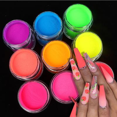 Lot de 3 poudres acryliques fluo pour nail art, extension, gravure fluorescente, poudre à tremper, accessoires de décoration pour manucure en acrylique