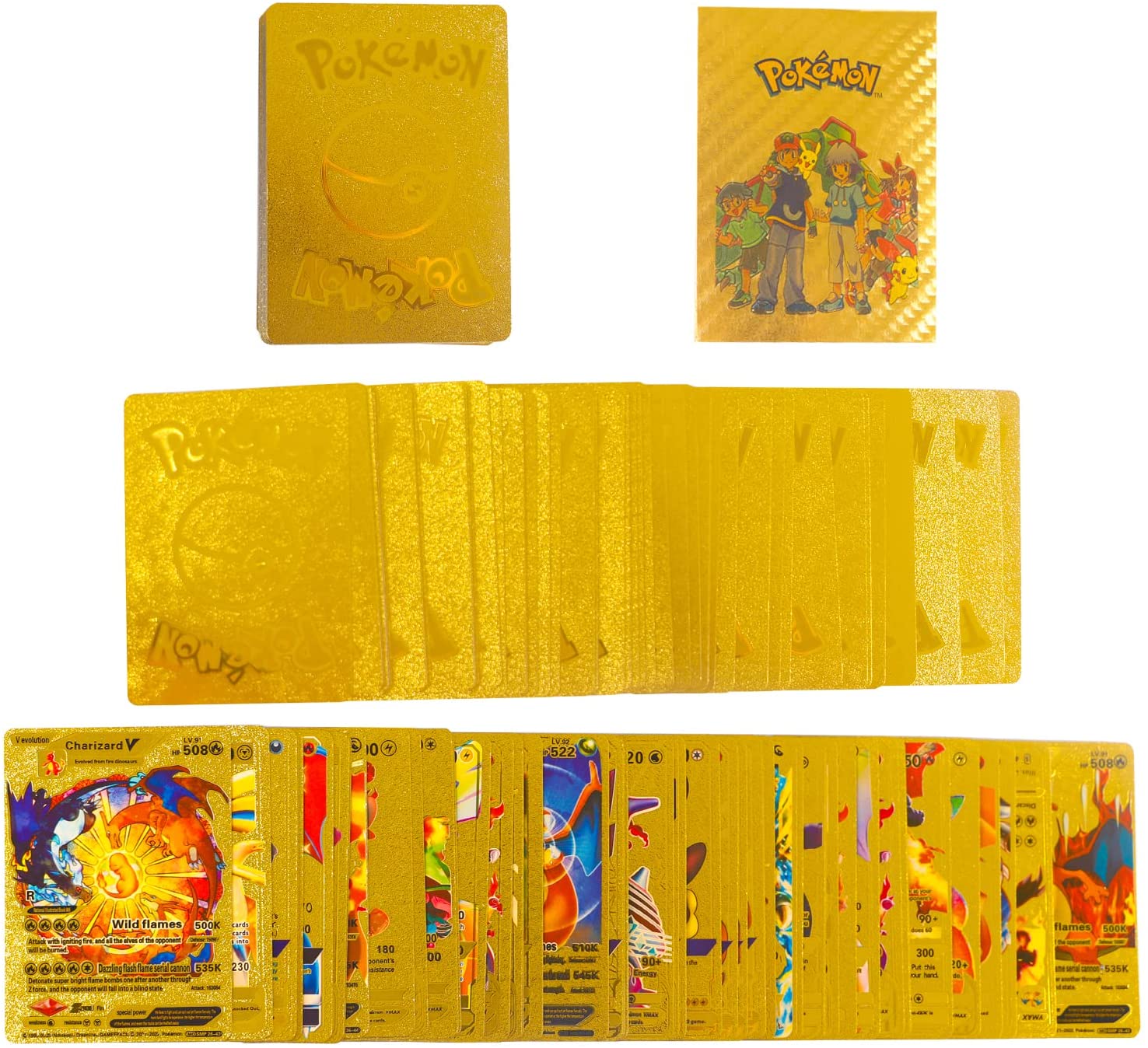 55 Cartes Pokémon Dorées MDFULXG - Vstar, Vmax, Rares, Version Anglaise