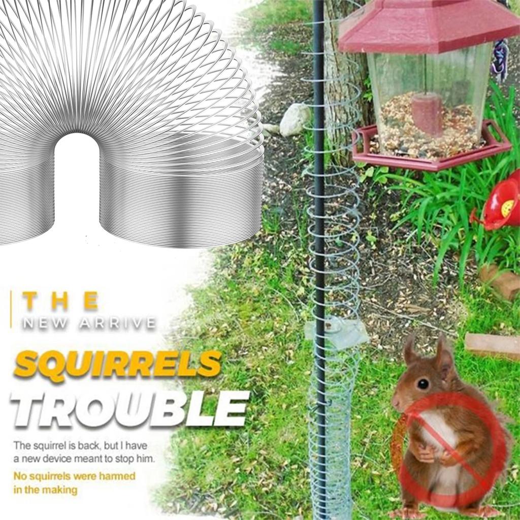 Squirrel Proof Spring Device Metal Squirrel Baffle Hanging Compression Outdoors Spring For Feeder Station Wrap Around Protection