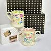 370ml French Style Ceramic Mug Retro High Aesthetic Home Coffee Cups with Handle Creative Cute Cartoon Graffiti Mug Tea Set Gift
