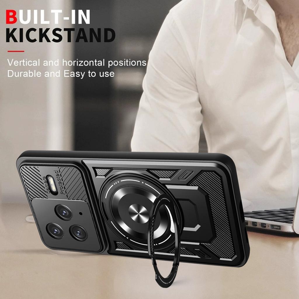 For Xiaomi Redmi K80 5G/Poco F7 Pro 5G Magnetic Case Rotating Kickstand TPU+PC Phone Cover