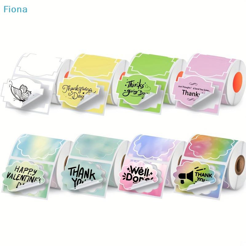 Assorted Decorative Thank You Stickers Roll, Colorful Scalloped Edge Label Stickers for Gift Wrapping & Greeting