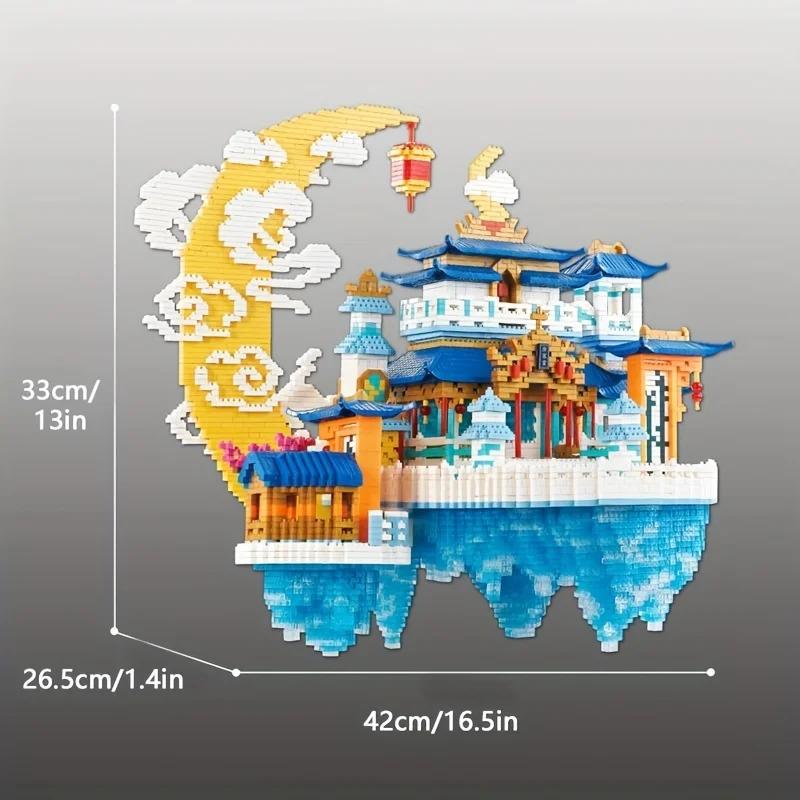 8008PCS Guanghan Palace Ancient Chinese Building Blocks Classical Moon Palace Model Bricks Diy Toys For Kid Holiday Gifts