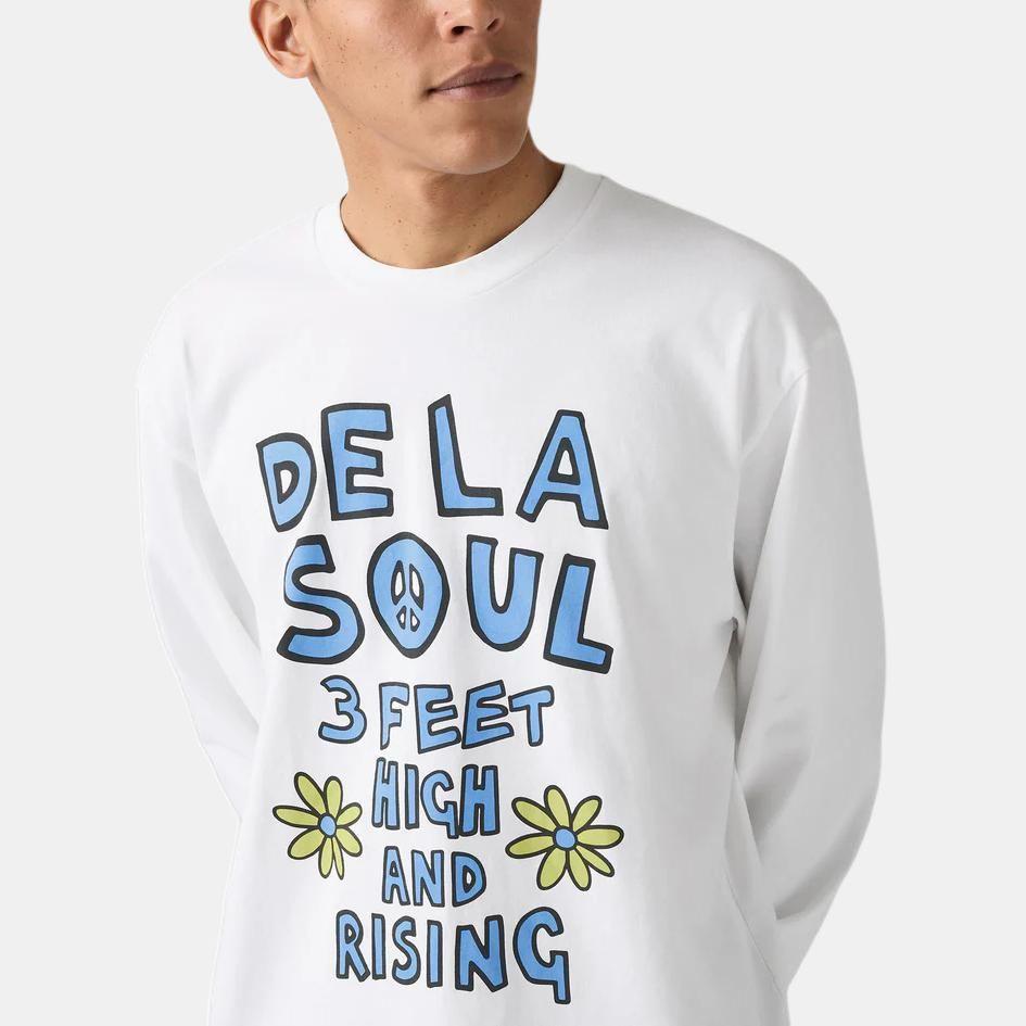 Levis X De La Soul Collaboration FW25 Logo Print Loose Casual Comfortable Long Sleeve T-Shirt Men tops 004EY-0000