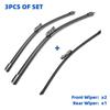 3PCS For Seat Alhambra 7N 2010-2019 28"+16"+14" Front Rear Wiper Blades Windshield Windscreen Window Cutter Accessories 2019