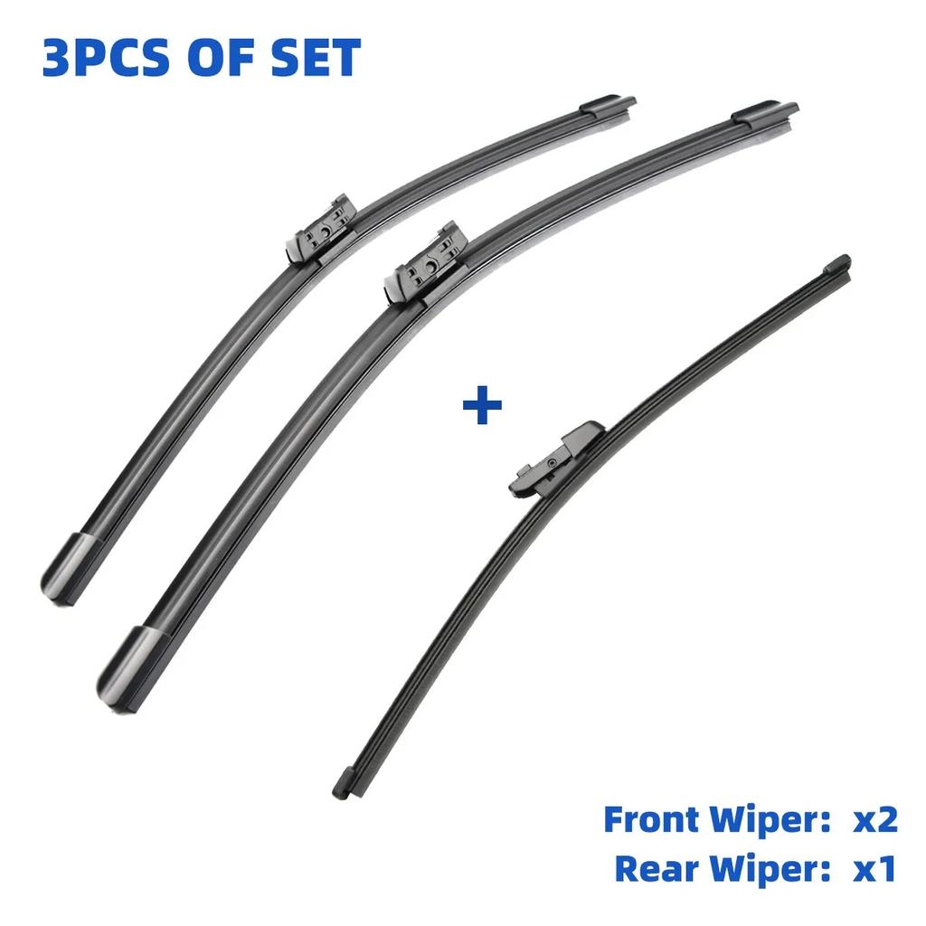 3PCS For Seat Alhambra 7N 2010-2019 28"+16"+14" Front Rear Wiper Blades Windshield Windscreen Window Cutter Accessories 2019