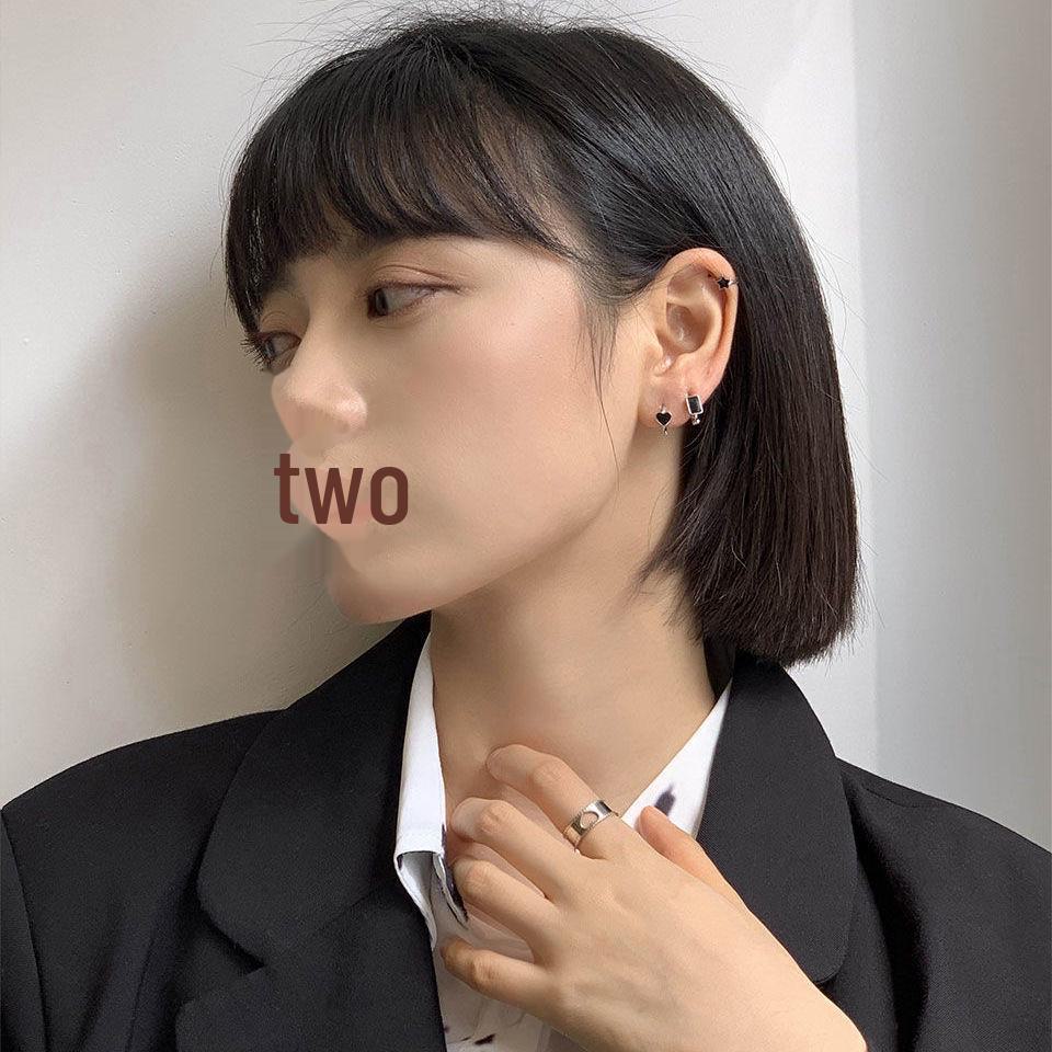 S925 Silver Retro Hong Kong Style Korean Love Earrings for Women - Elegant and Chic Design