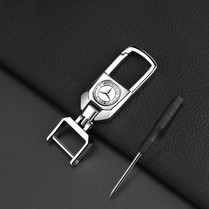 Metal/Leather Car Styling Keychain Key Chain Rings Accessories For Mercedes Benz AMG A B C E S Class GLC GLK GLE GLA CLA GLB CLS