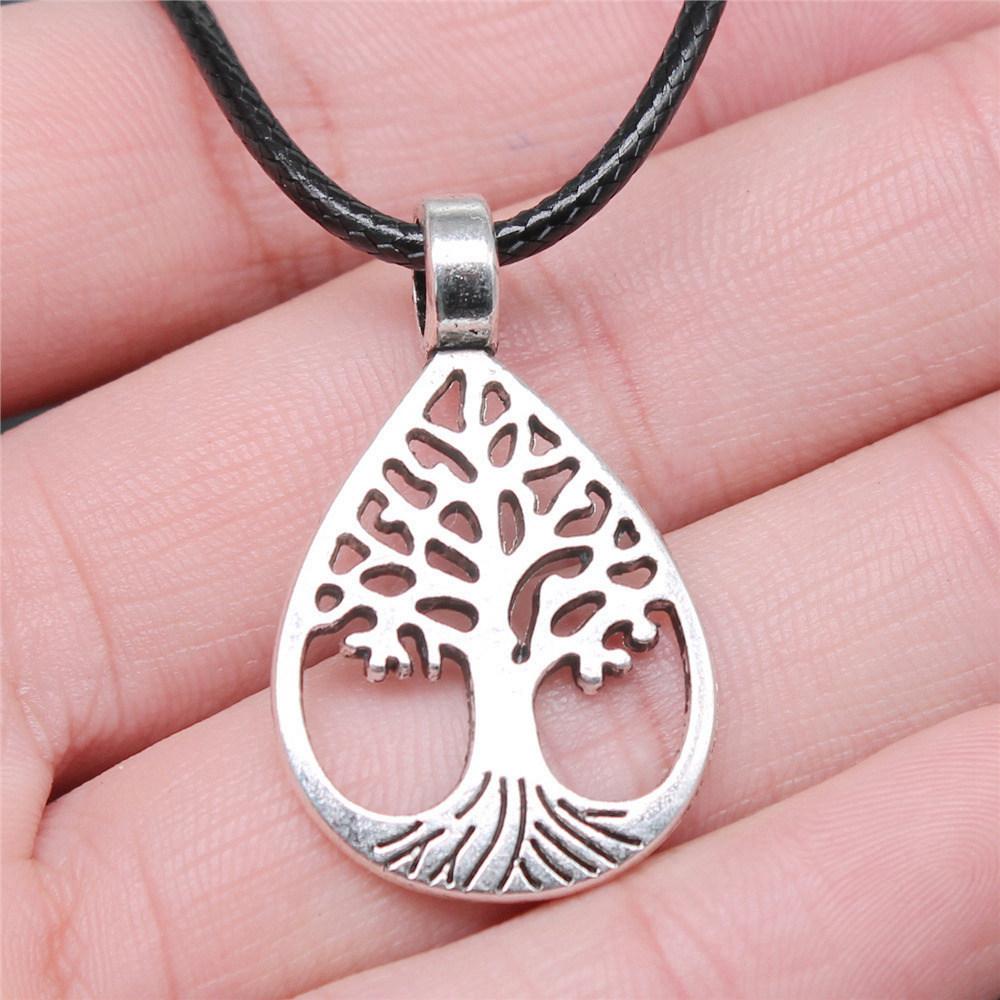 Tree of Life Nature Growth Pendant Antique Bronze Metal Daughter Choker Necklace Trendy Gift