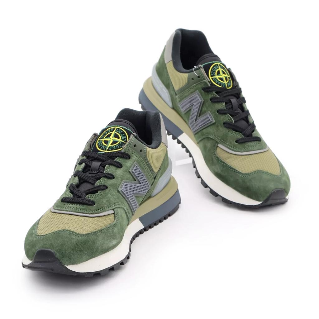 U574LGIL Stone Island New Balance 574 Legacy Koyu Yeşil Haki Kahverengi Gri (Erkeklerin)