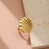 Golden Plated Seashell Open Adjustable Ring for Women Bohemian Summer Jewelry Gift