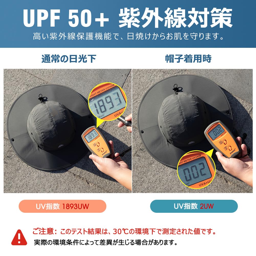 Large Size Safari Adventure Foldable Boonie Fishing UV Military Sun Hat with Neck Removable Chin Wide UV Mountain Hiking Gray [TOP-EX] Women's Hat,